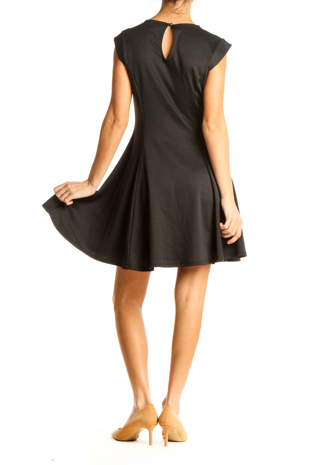 Black Sequin Collar Classic Fit & Flare Dress