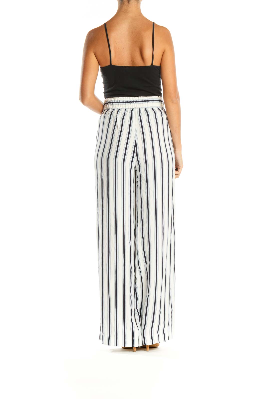 White Striped Classic Palazzo Pants