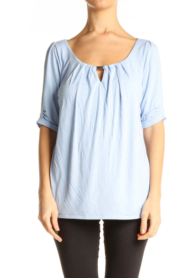 Blue Solid All Day Wear Blouse