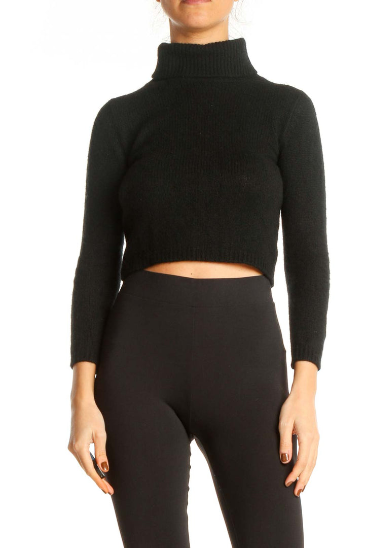 Black Solid Classic Sweater