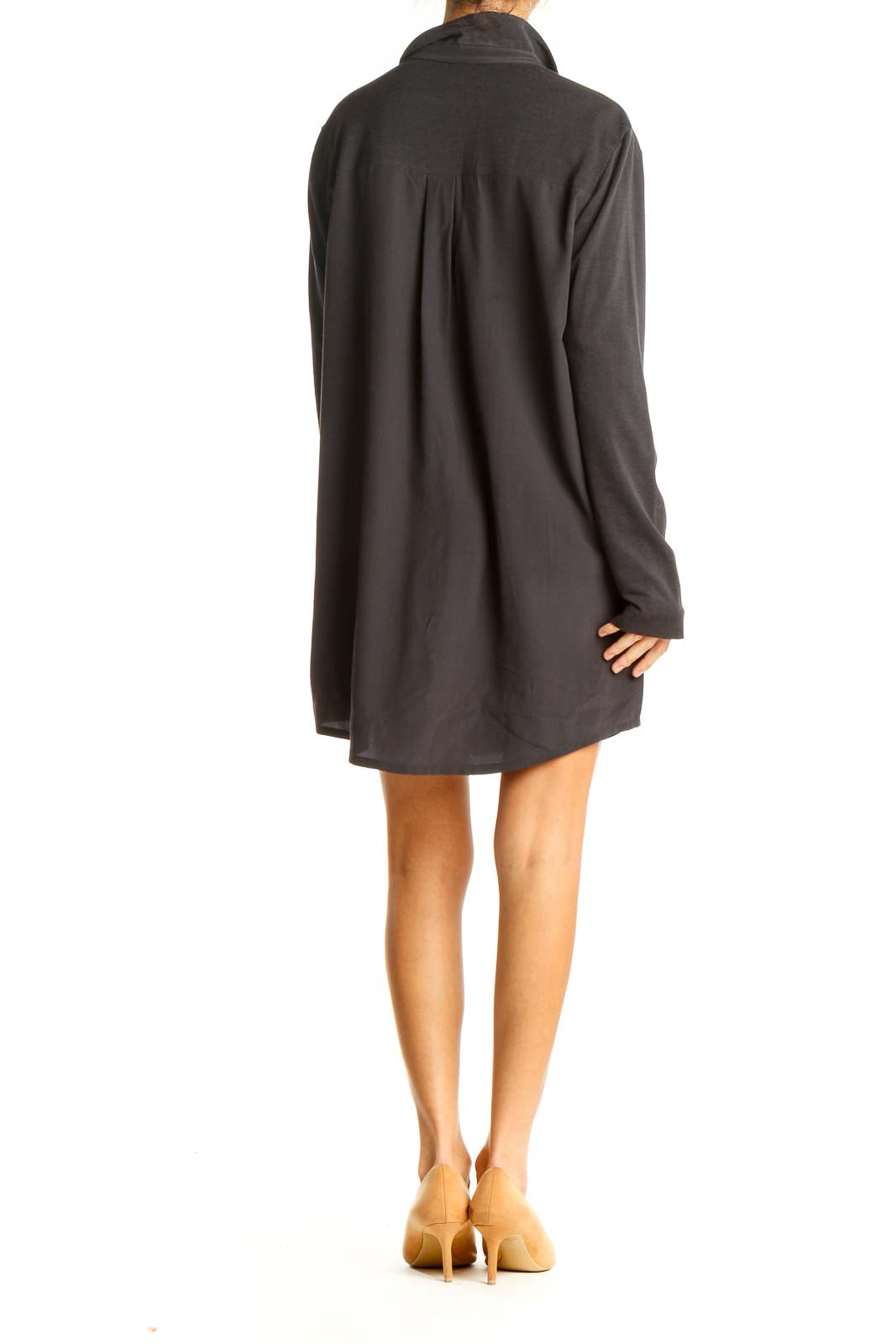 Black Silk Shirt Dress