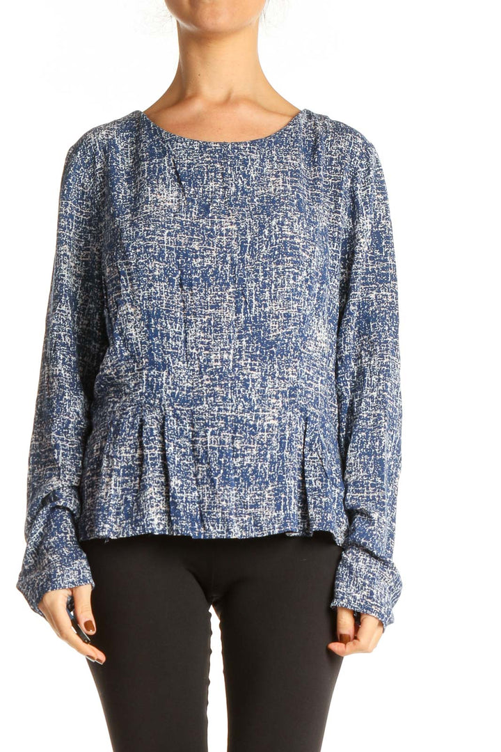 Blue Graphic Print All Day Wear Top