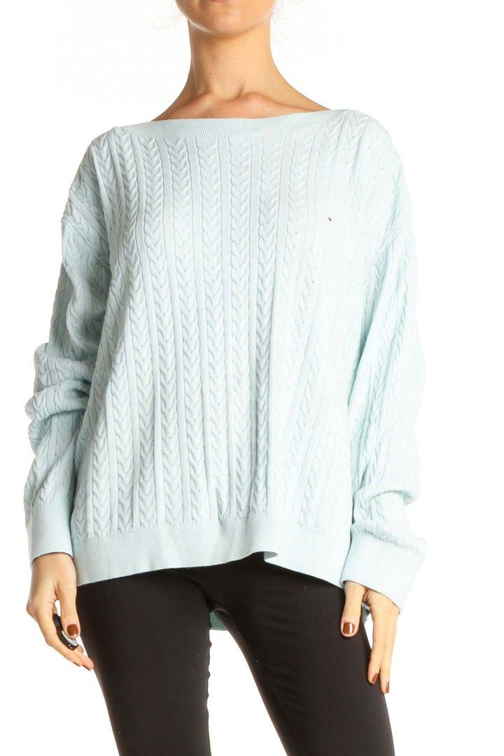 Blue Solid All Day Wear Sweater