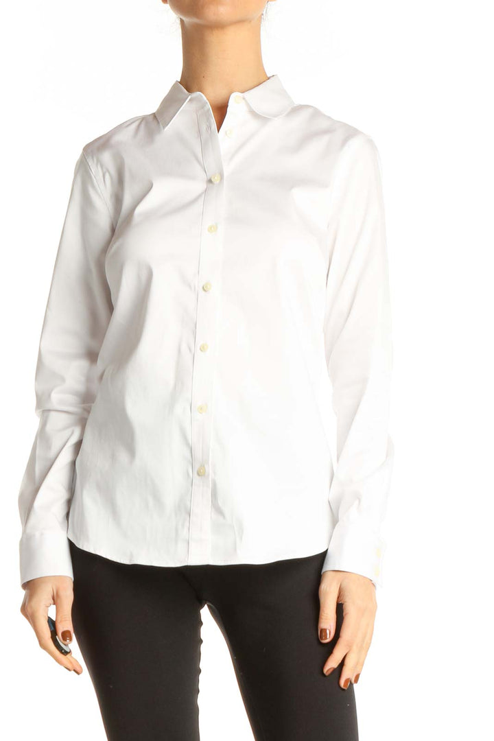 White Solid Formal Shirt