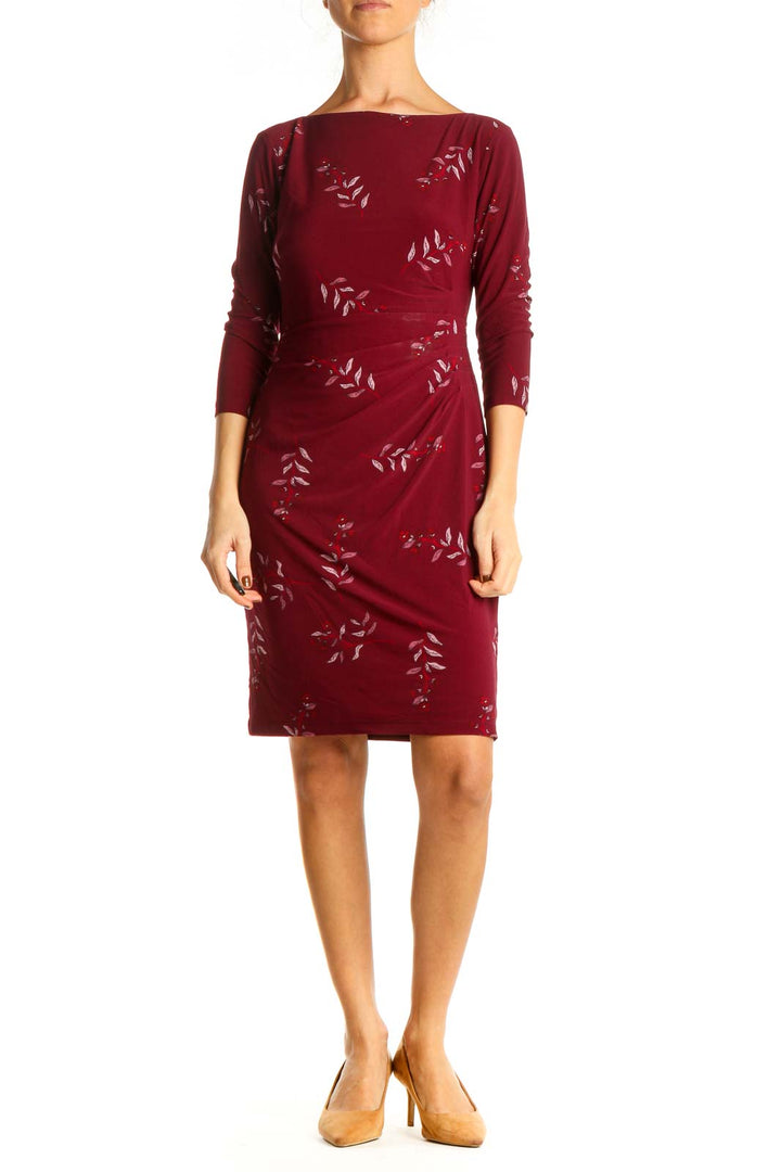 Red Day Floral Sheath Dress