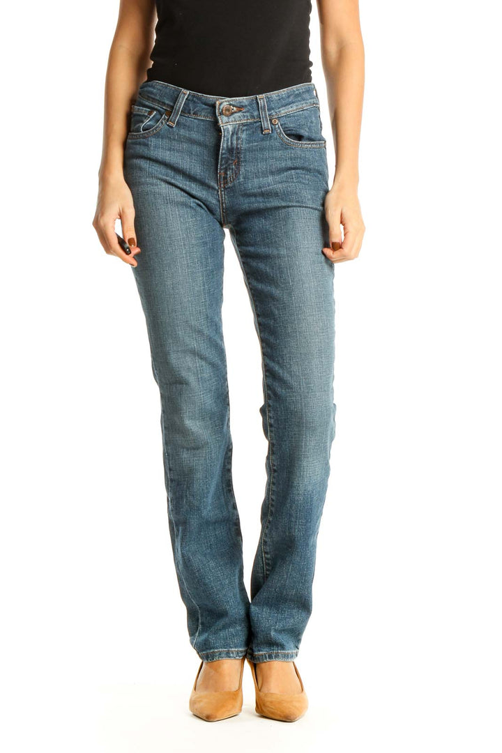 Blue Straight Leg Jeans