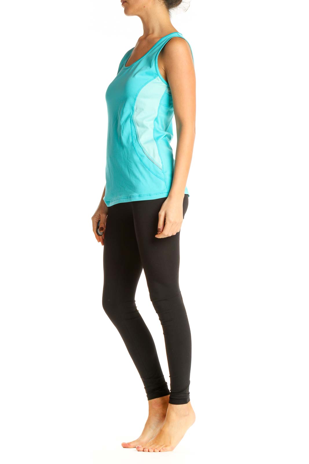 Blue Solid Activewear Tank Top