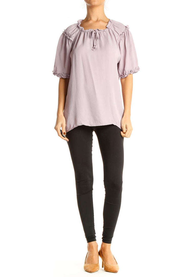 Purple Solid Brunch Blouse