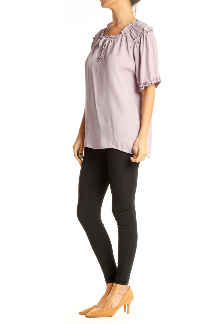 Purple Solid Brunch Blouse