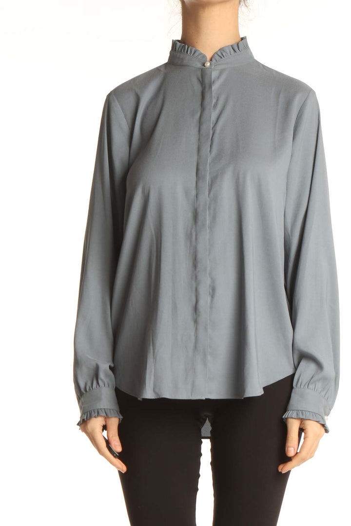 Gray Solid All Day Wear Blouse