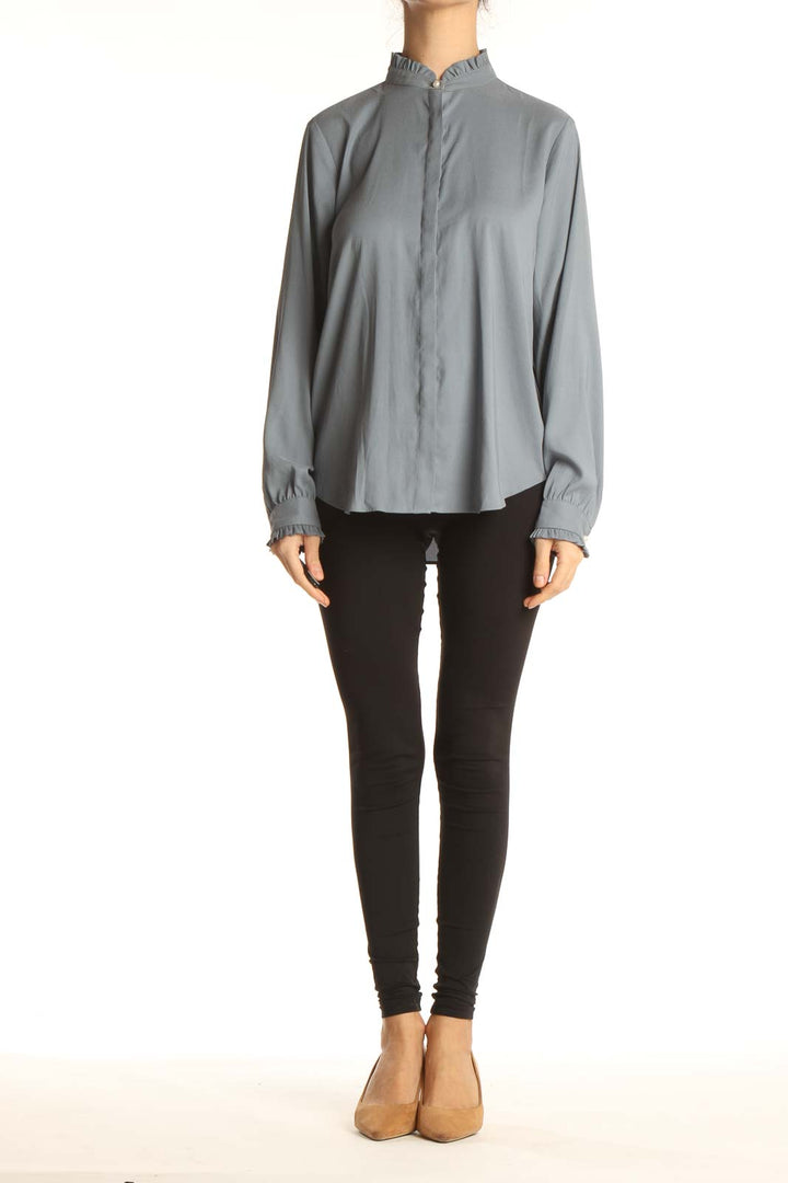 Gray Solid All Day Wear Blouse