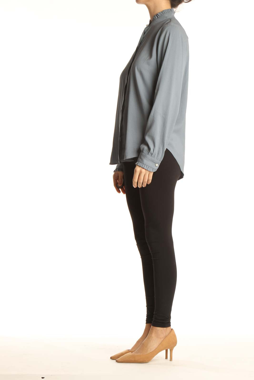 Gray Solid All Day Wear Blouse