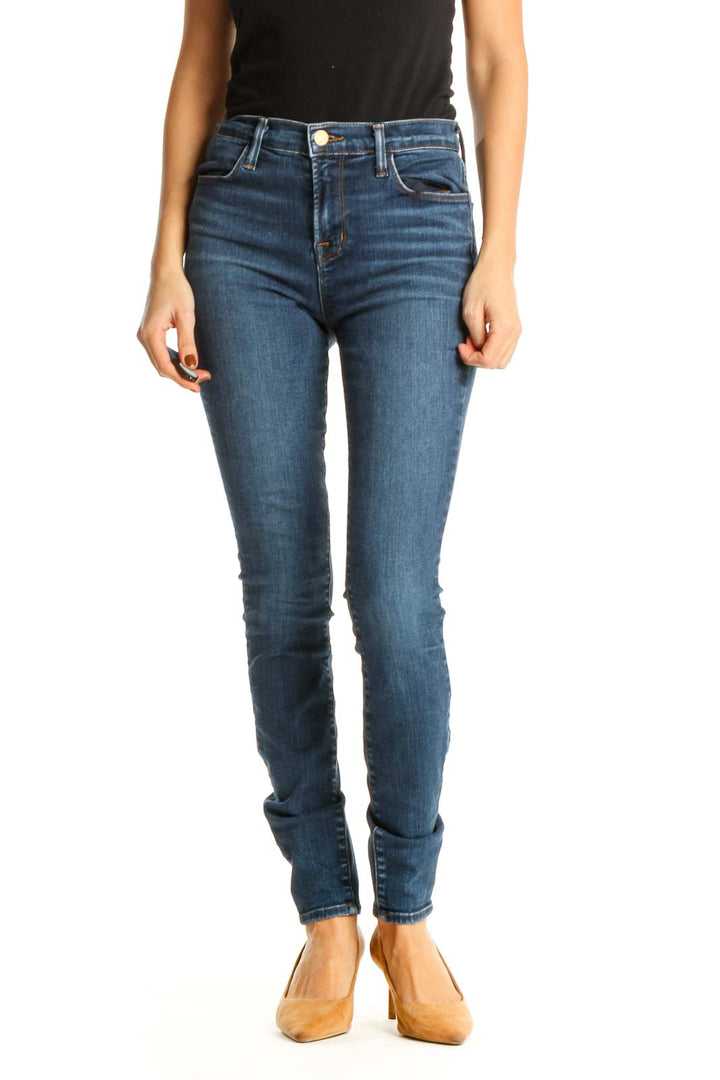 Blue High-Waisted Skinny Jeans