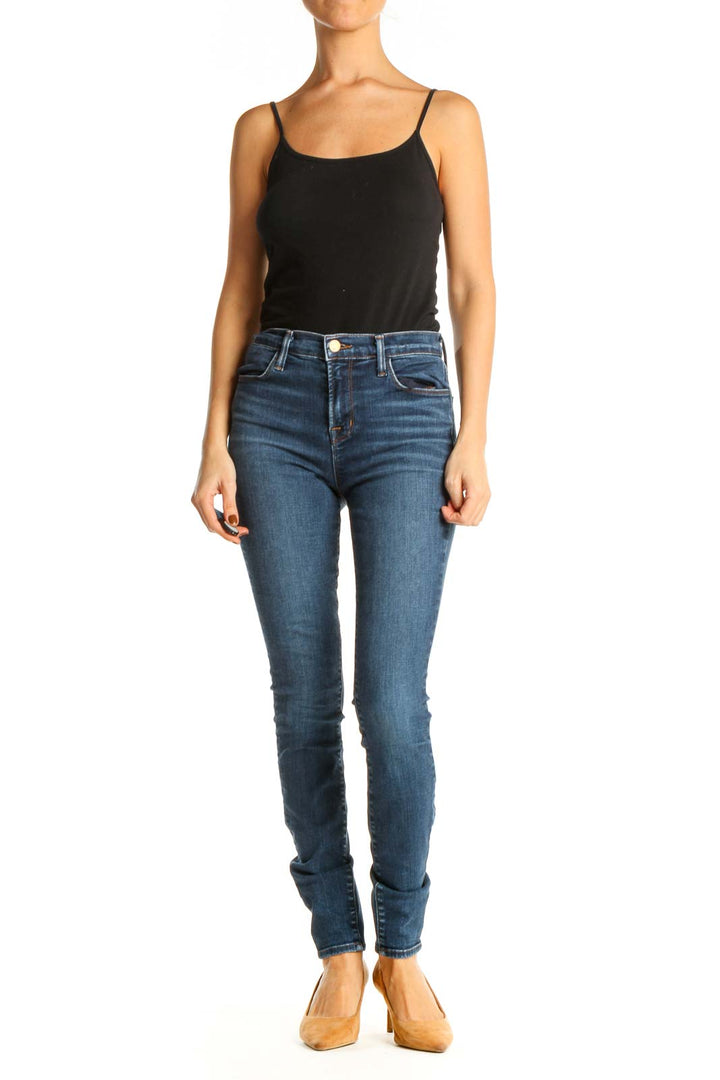 Blue High-Waisted Skinny Jeans