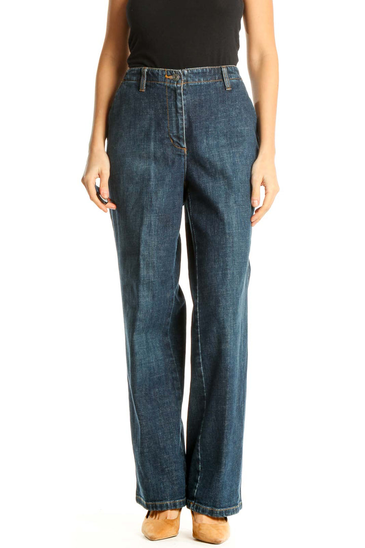 Blue Straight Leg Jeans