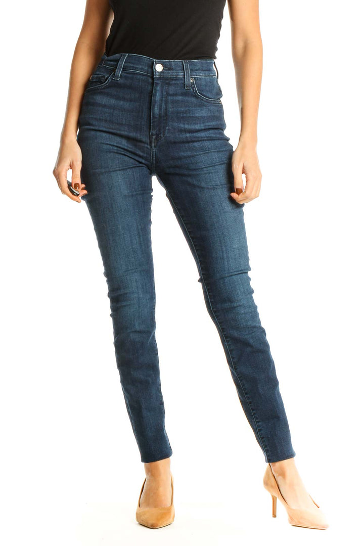 Blue High-Waisted Skinny Jeans