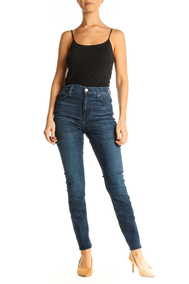 Blue High-Waisted Skinny Jeans