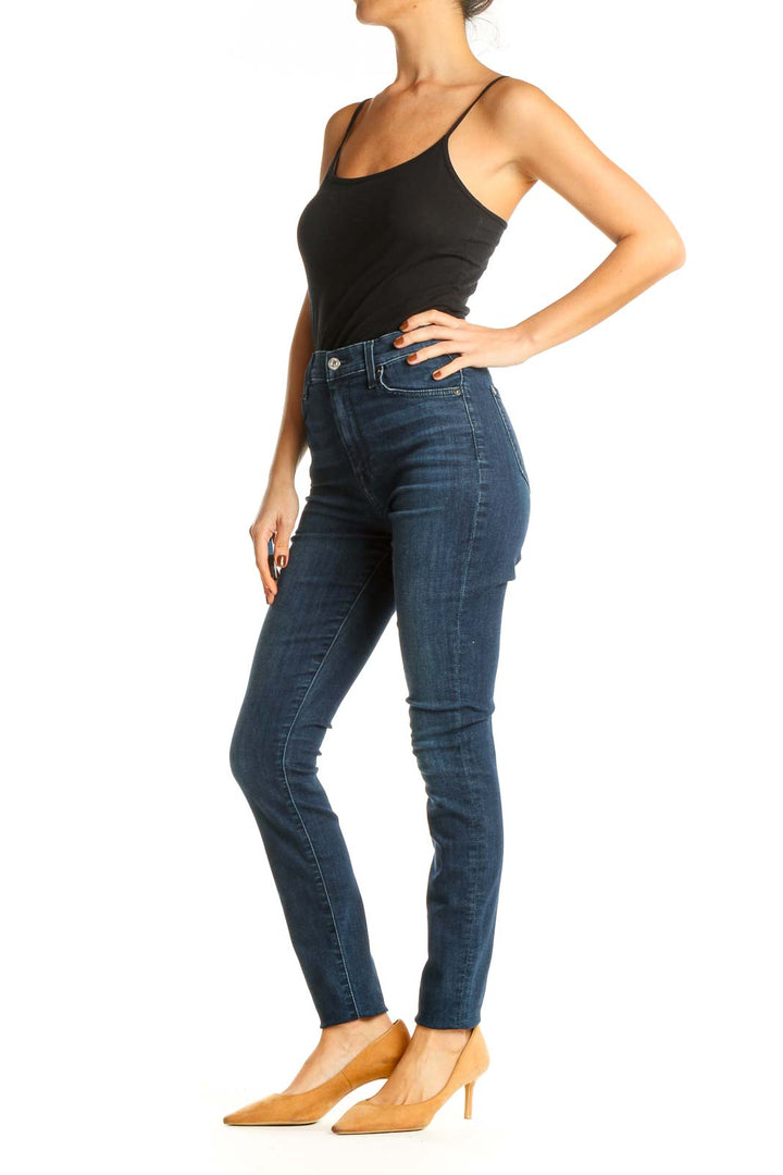 Blue High-Waisted Skinny Jeans