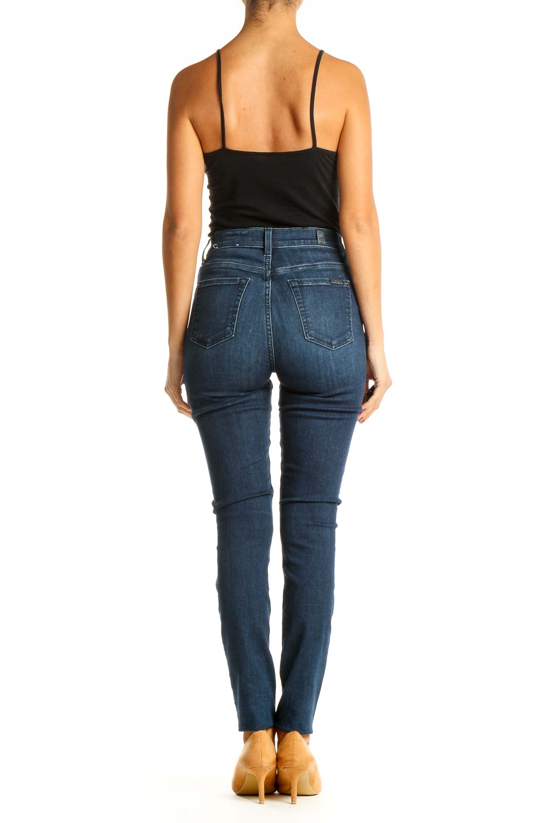 Blue High-Waisted Skinny Jeans