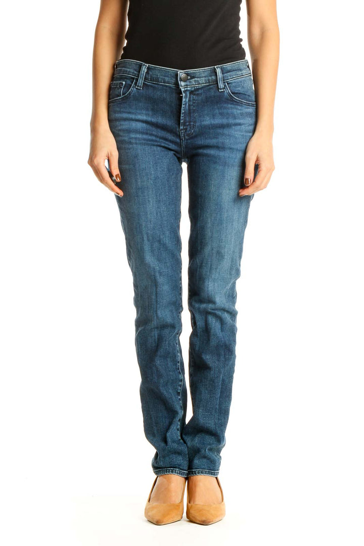 Blue Straight Leg Jeans