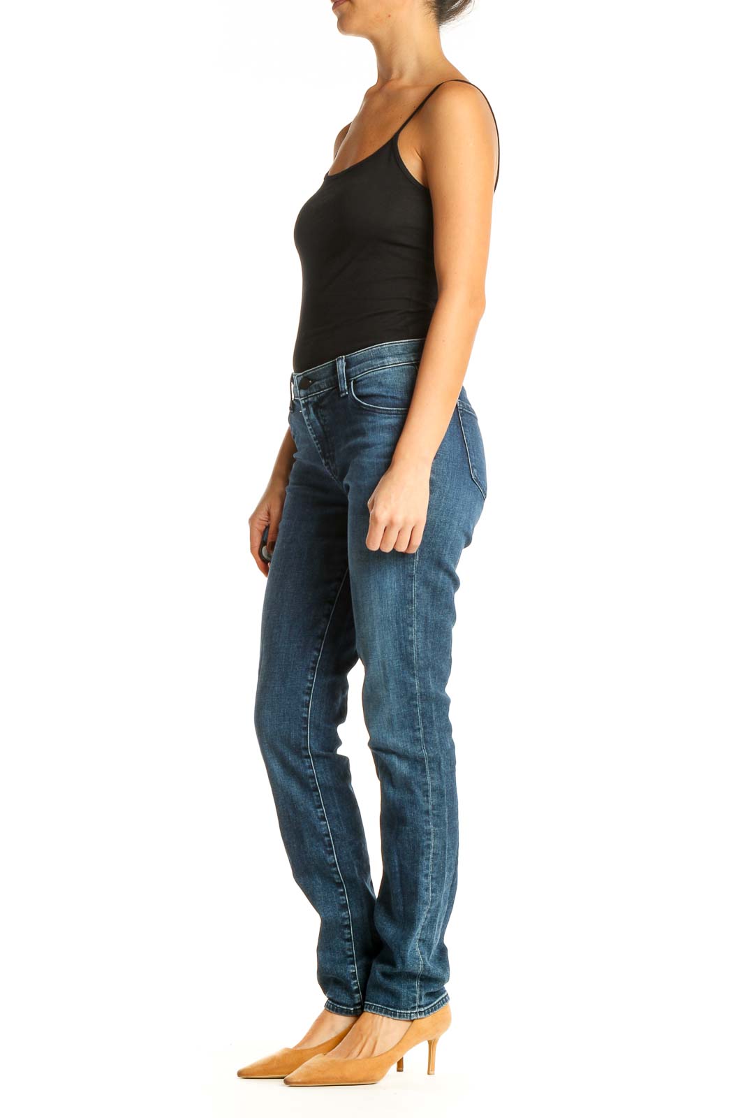 Blue Straight Leg Jeans