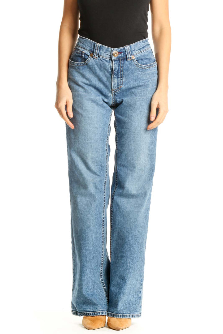 Blue Straight Leg Jeans