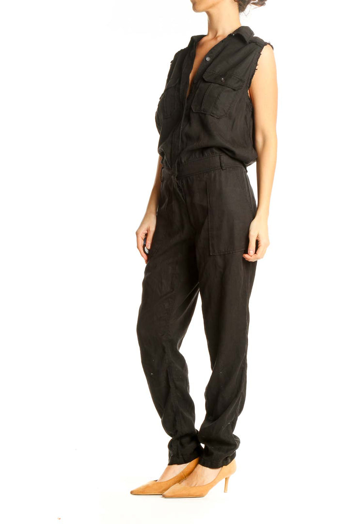 Black Solid Jumpsuit