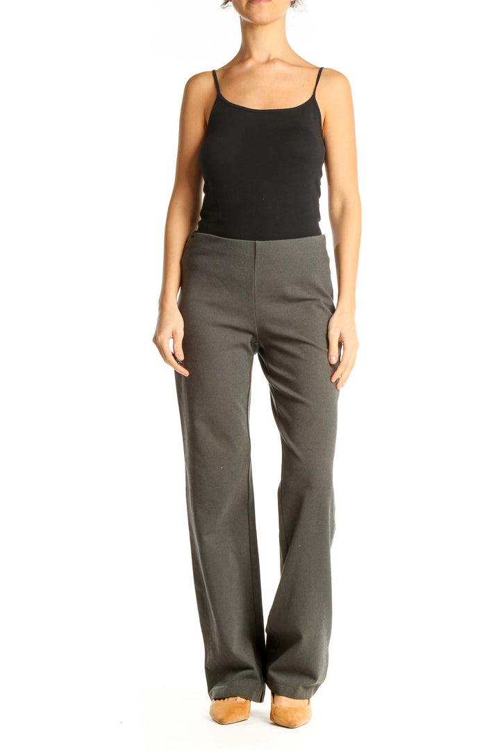 Gray Textured All Day Wear Trousers