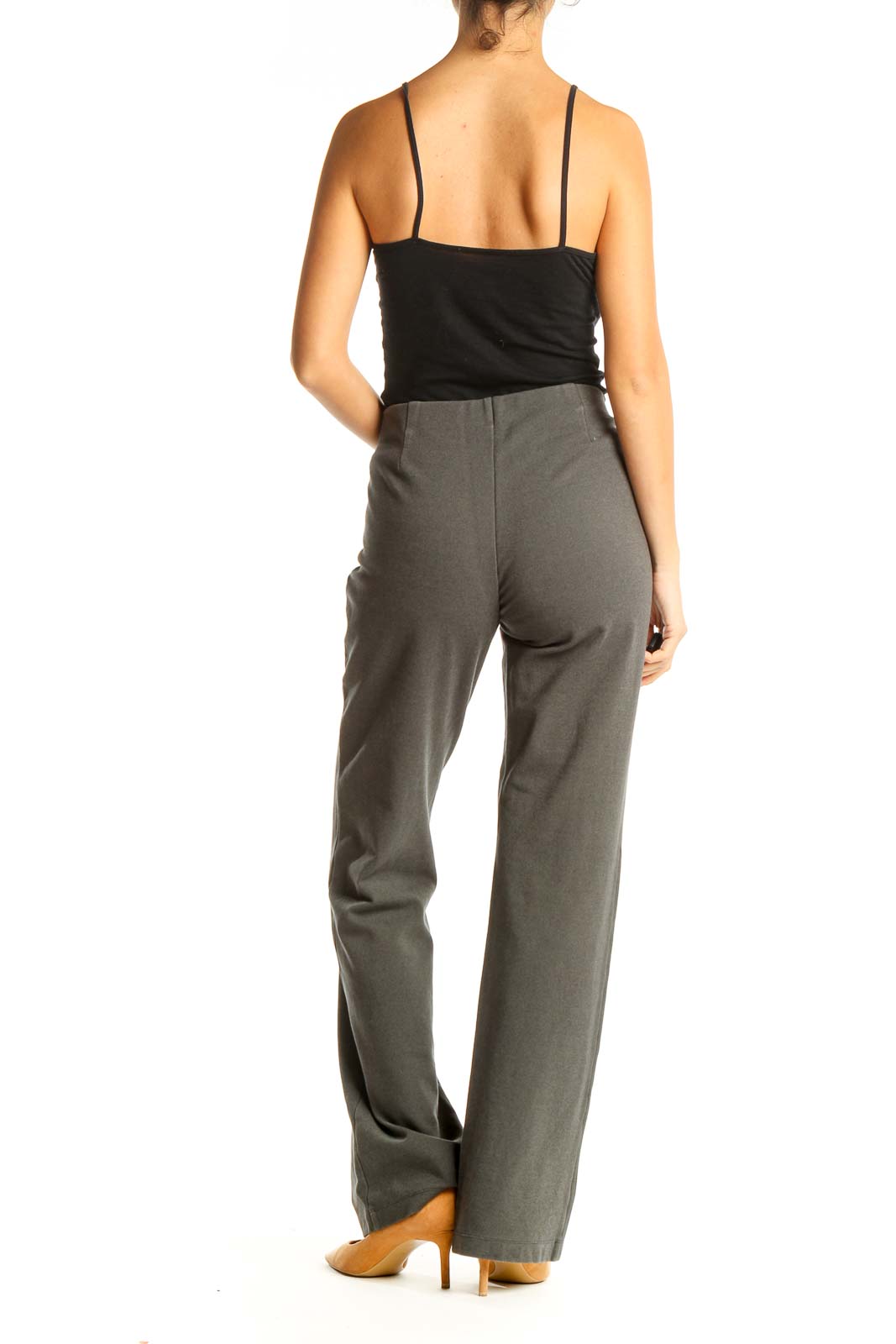 Gray Textured All Day Wear Trousers