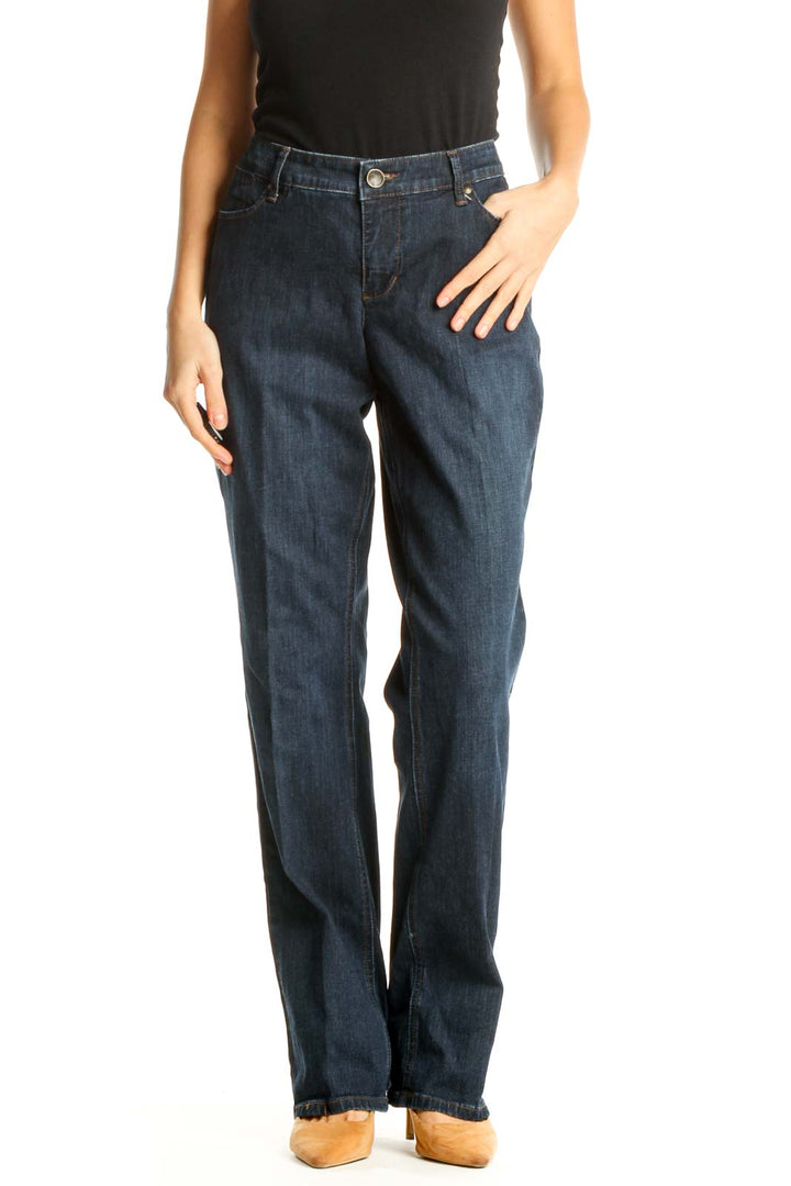 Blue Straight Leg Jeans