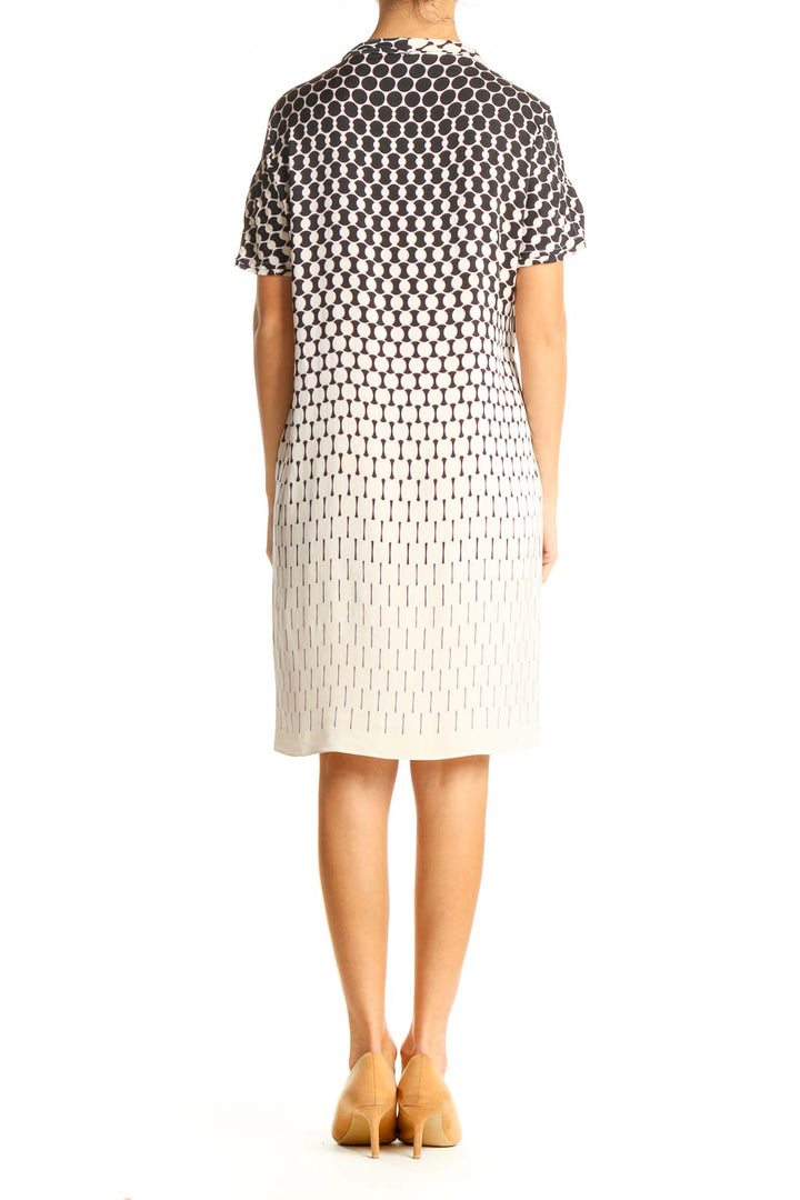 Beige Day Graphic Shift Dress