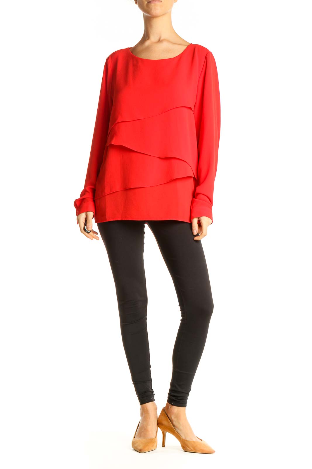 Red Solid All Day Wear Blouse