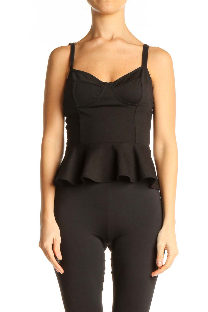 Black Solid Chic Top