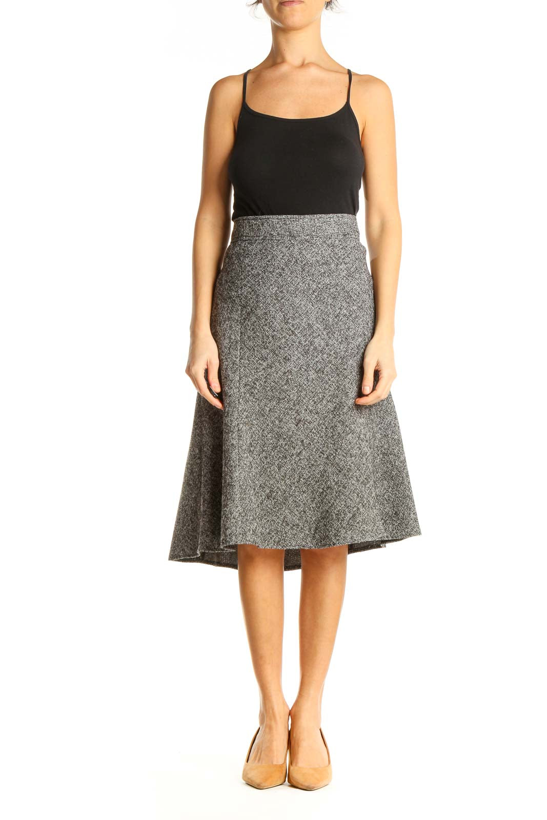 Gray Brunch A-Line Skirt