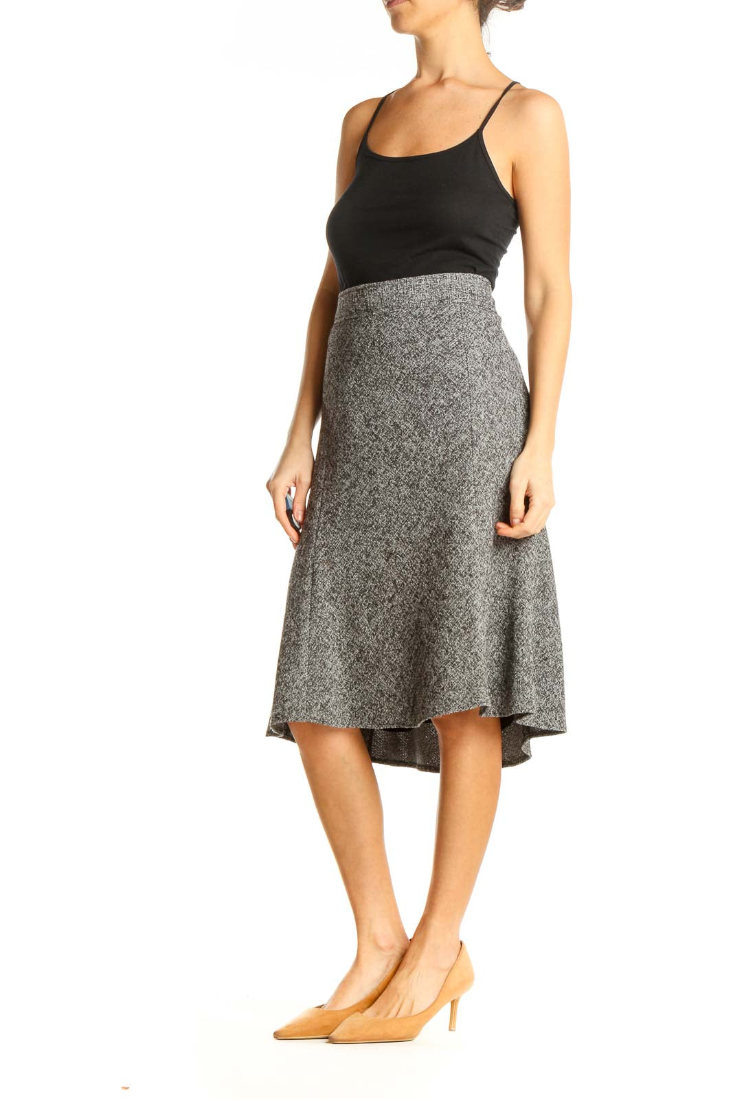 Gray Brunch A-Line Skirt