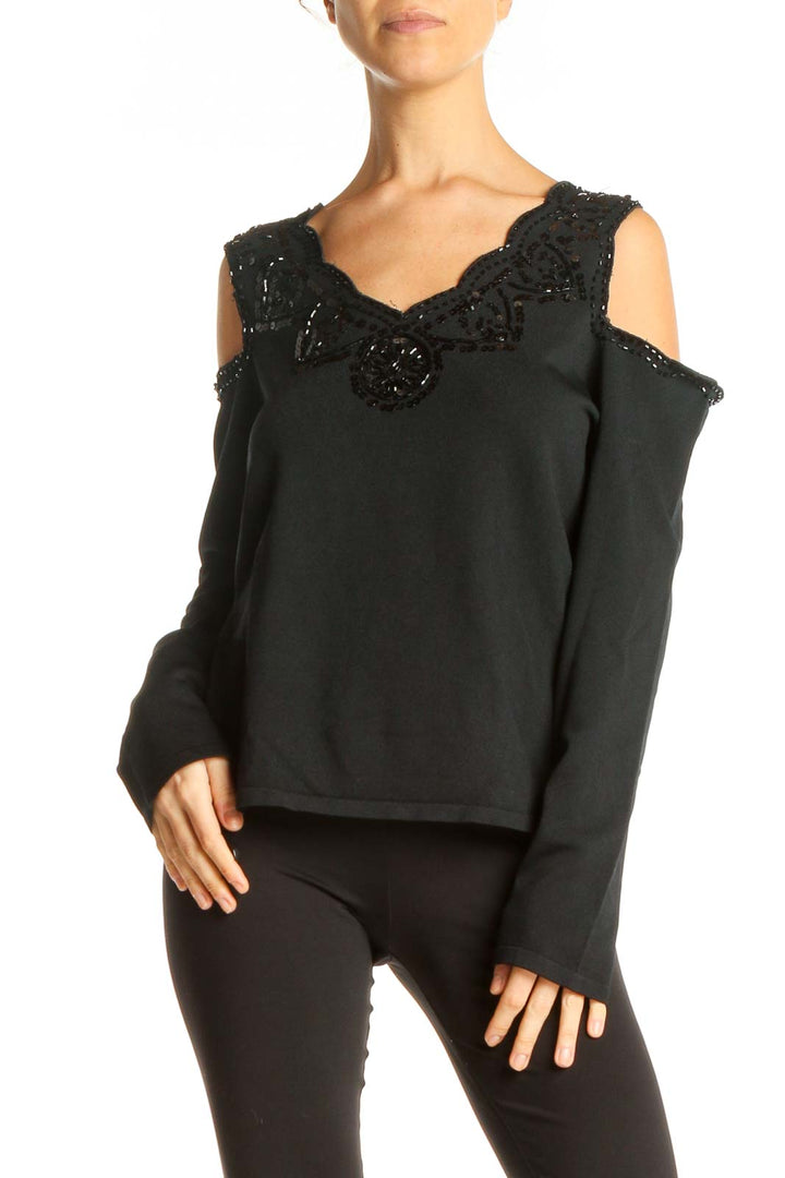 Black Sequin Chic Blouse