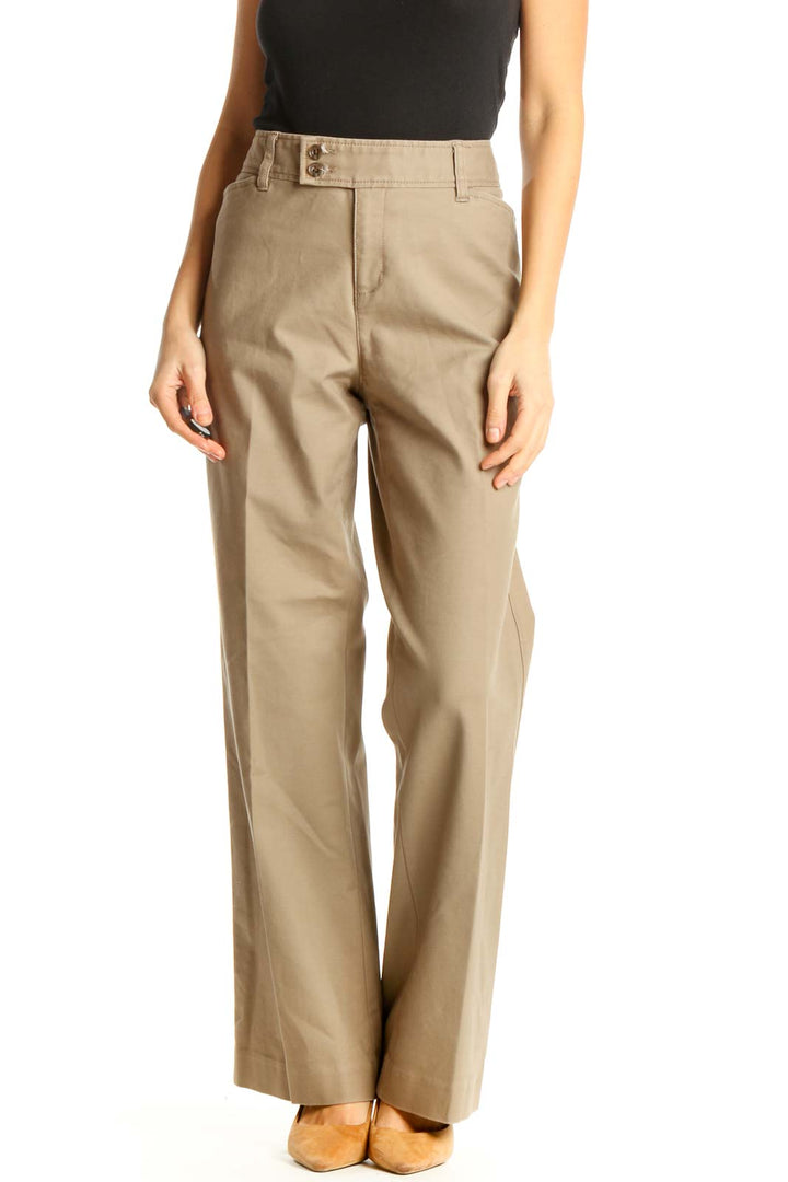 Beige Casual Trousers