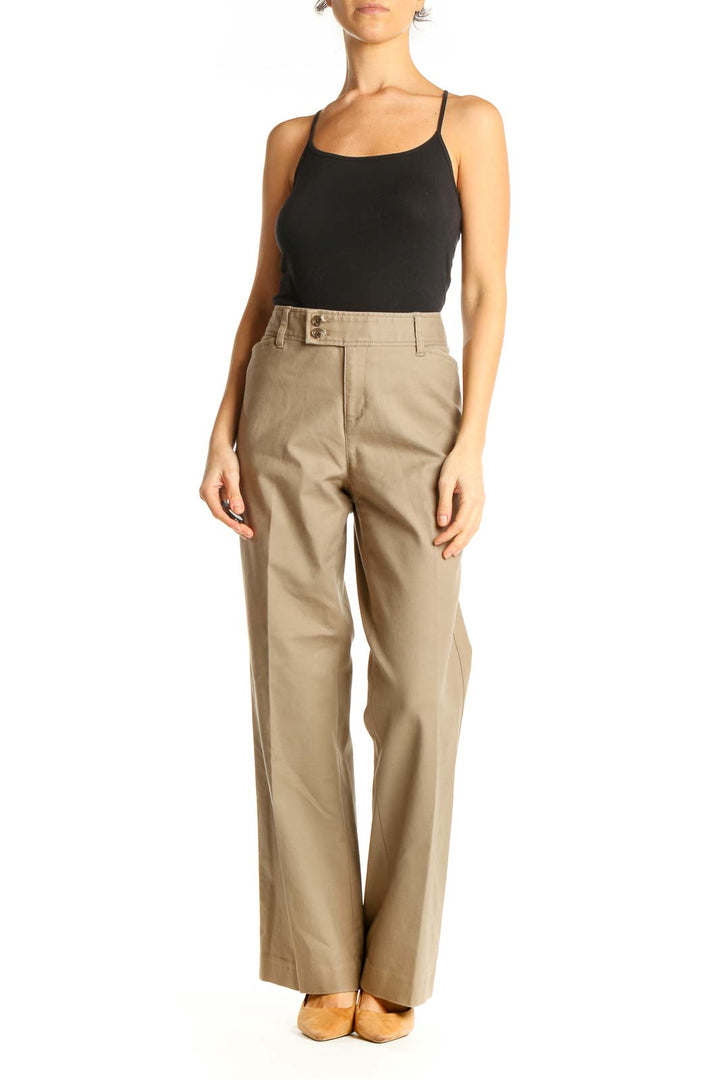 Beige Casual Trousers