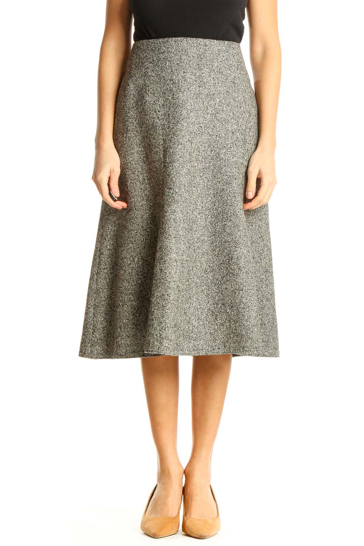 Gray All Day Wear A-Line Skirt