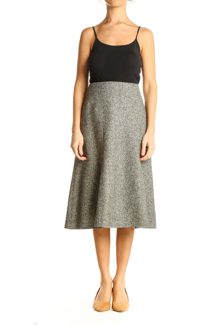 Gray All Day Wear A-Line Skirt