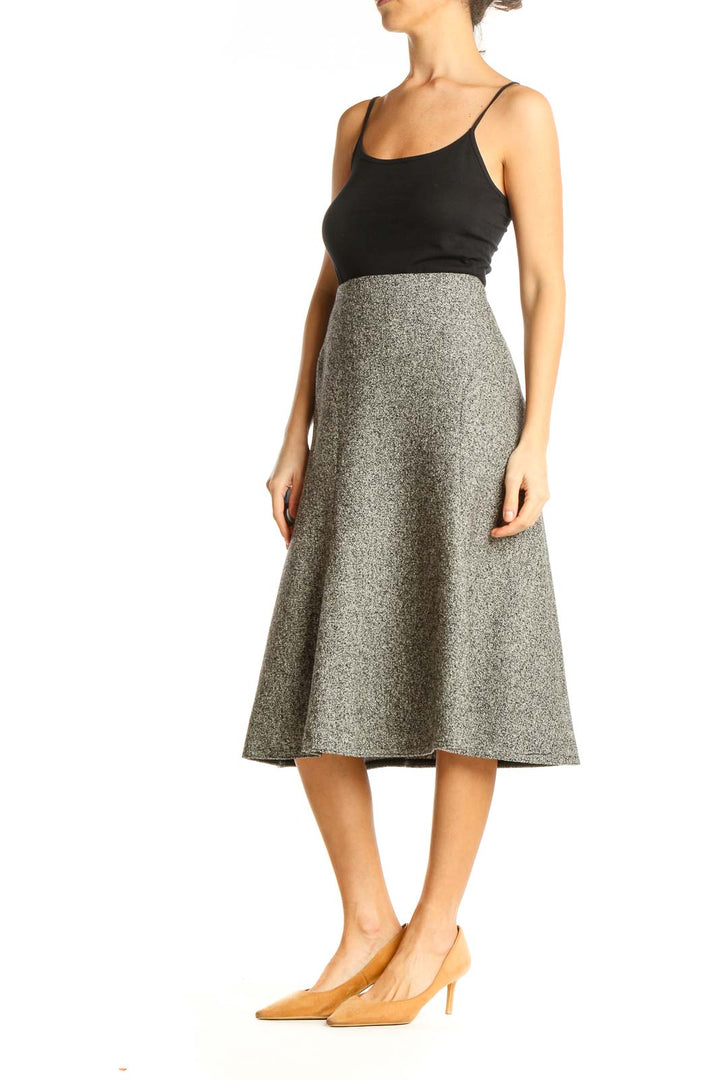 Gray All Day Wear A-Line Skirt