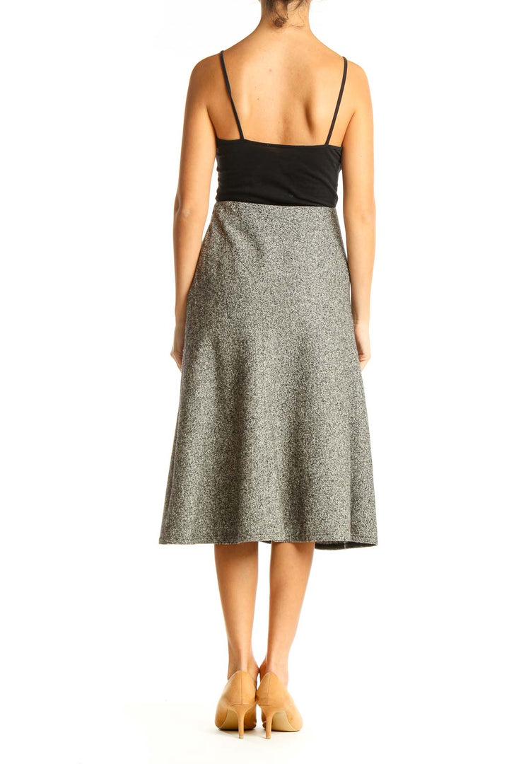 Gray All Day Wear A-Line Skirt