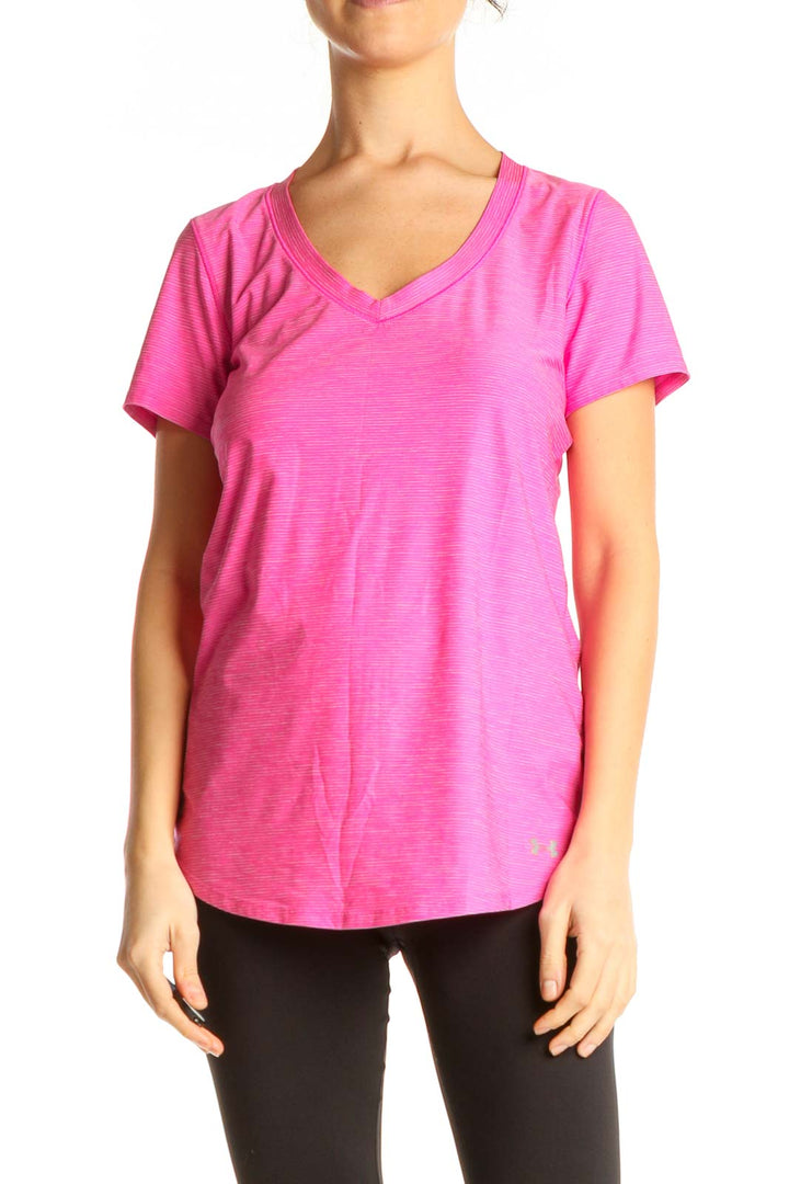 Pink Solid Activewear T-Shirt