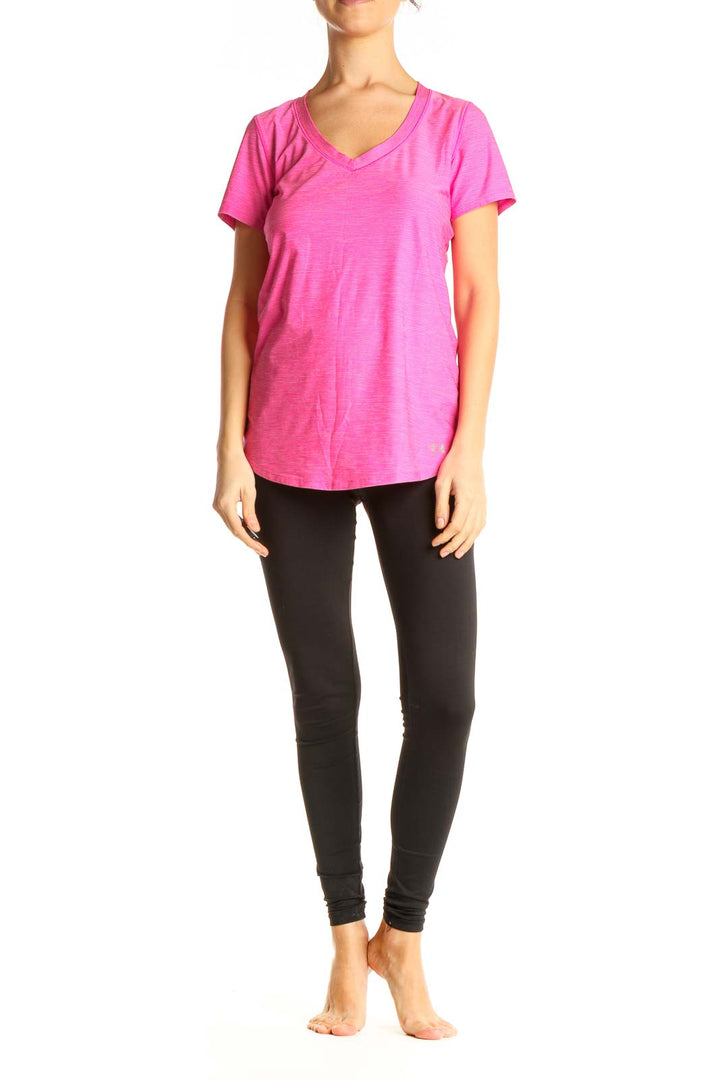 Pink Solid Activewear T-Shirt