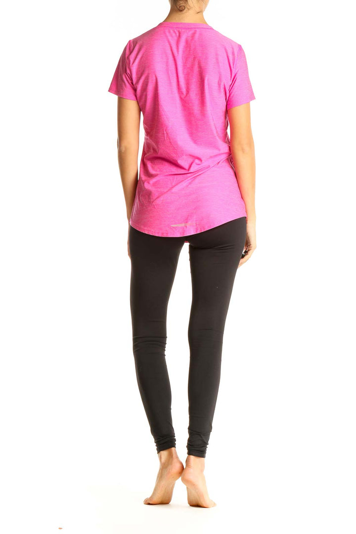 Pink Solid Activewear T-Shirt