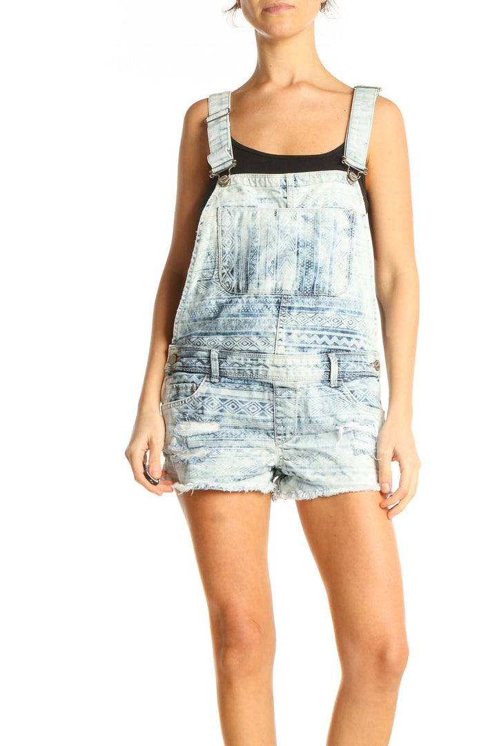 Blue Denim Short Overalls