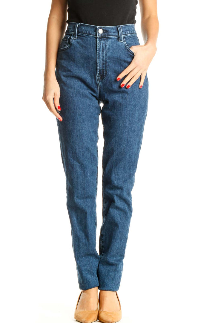 Blue High-Waisted Skinny Jeans