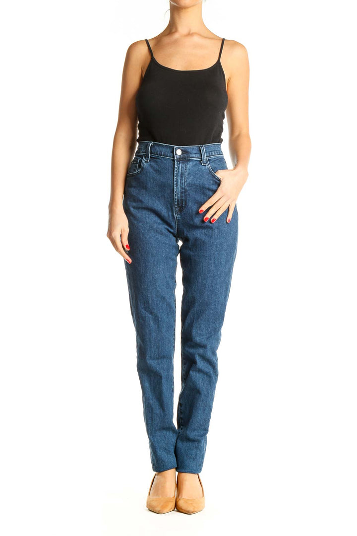 Blue High-Waisted Skinny Jeans