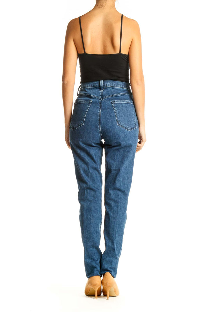 Blue High-Waisted Skinny Jeans