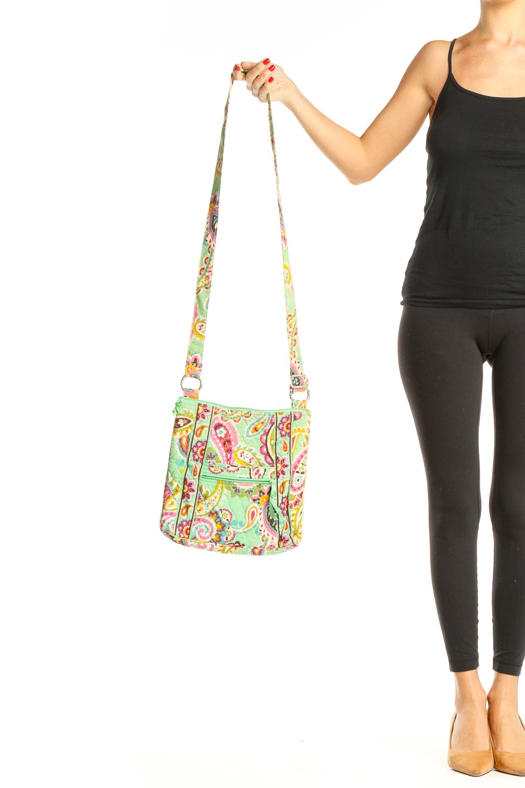 Green Paisley Crossbody Bag